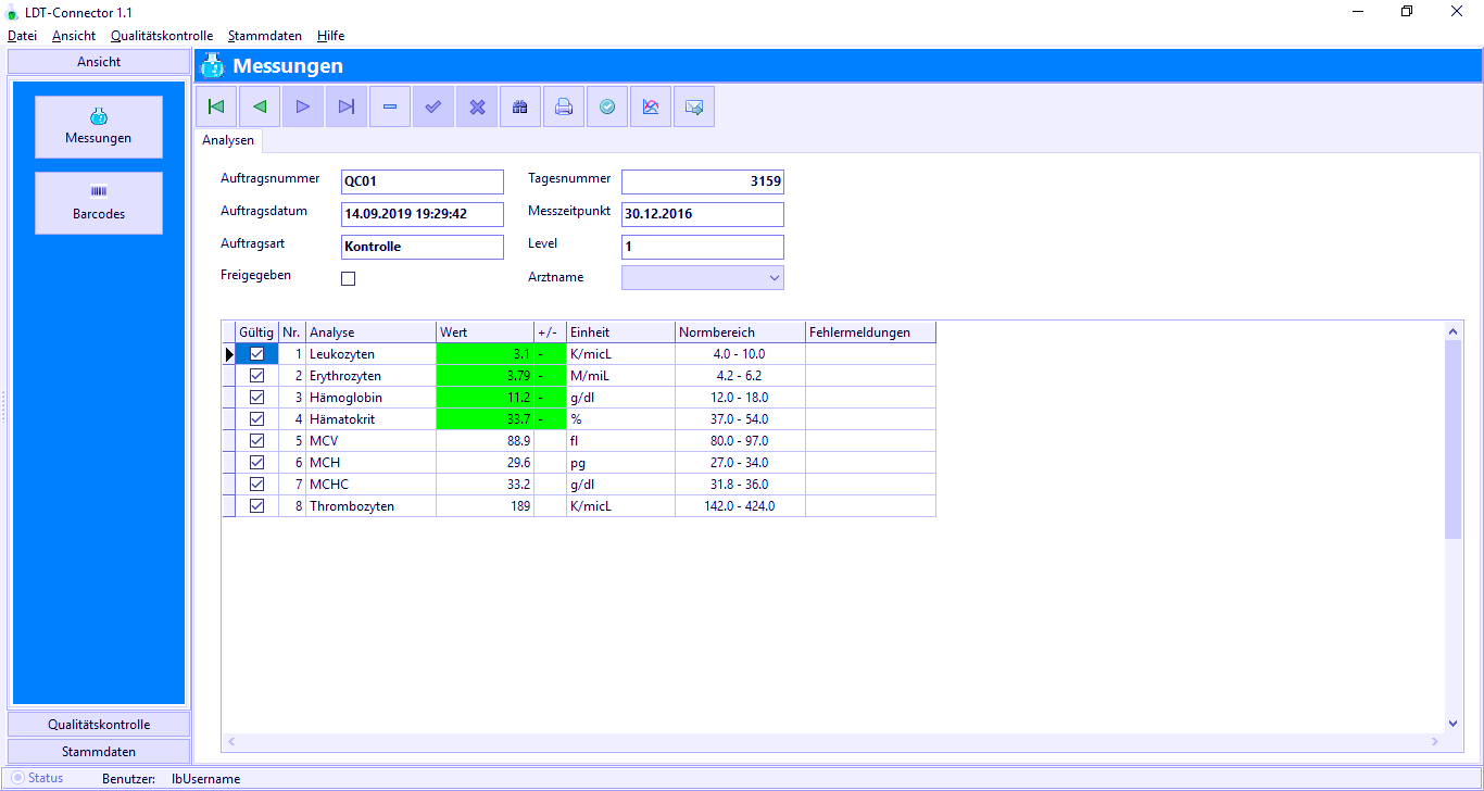 LDT-Connector Messung